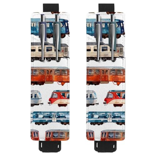 VAPOKF 2 Stück Verstellbarer Gummiband-Stifthalter für Notizbuch, PU-Leder-Stifthalter, Stifteetui für Hardcover-Journals, Bücher, Planer, Ordner, Tablets - Retro Rail Car VAPOKF 2 Stück Verstellbarer Gummiband-Stifthalter für Notizbuch, PU-Leder-Stifthalter, Stifteetui für Hardcover-Journals, Bücher, Planer, Ordner, Tablets - Retro Rail Car von VAPOKF