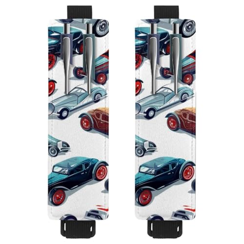 VAPOKF 2 Stück Verstellbarer Gummiband-Stifthalter für Notizbuch, PU-Leder-Stifthalter, Stifteetui für Hardcover-Journals, Bücher, Planer, Ordner, Tablets – Speed Racing Cars von VAPOKF