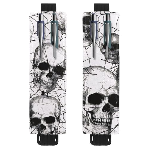 VAPOKF 2 Stück Verstellbarer Gummiband-Stifthalter für Notizbuch, PU-Leder-Stifthalter, Stifteetui für Hardcover-Journals, Bücher, Planer, Ordner, Tablets - Spiderweb Dead Skull VAPOKF 2 Stück Verstellbarer Gummiband-Stifthalter für Notizbuch, PU-Leder-Stifthalter, Stifteetui für Hardcover-Journals, Bücher, Planer, Ordner, Tablets - Spiderweb Dead Skull von VAPOKF