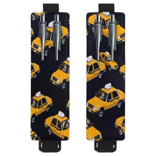 VAPOKF 2 Stück Verstellbarer Gummiband-Stifthalter für Notizbuch, PU-Leder-Stifthalter, Stifteetui für Hardcover-Journals, Bücher, Planer, Ordner, Tablets - Taxi-Auto VAPOKF 2 Stück Verstellbarer Gummiband-Stifthalter für Notizbuch, PU-Leder-Stifthalter, Stifteetui für Hardcover-Journals, Bücher, Planer, Ordner, Tablets - Taxi-Auto von VAPOKF