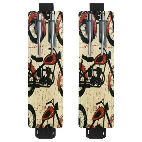 VAPOKF 2 Stück Verstellbarer Gummiband-Stifthalter für Notizbuch, PU-Leder-Stifthalter, Stifteetui für Hardcover-Journals, Bücher, Planer, Ordner, Tablets - Vintage Red Motorräder VAPOKF 2 Stück Verstellbarer Gummiband-Stifthalter für Notizbuch, PU-Leder-Stifthalter, Stifteetui für Hardcover-Journals, Bücher, Planer, Ordner, Tablets - Vintage Red Motorräder von VAPOKF