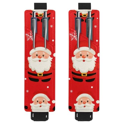 VAPOKF 2 Stück Verstellbarer Gummiband-Stifthalter für Notizbuch, PU-Leder-Stifthalter, Stifteetui für Hardcover Journals, Bücher, Planer, Ordner, Tablets - Weihnachtsmann Schneeflocken VAPOKF 2 Stück Verstellbarer Gummiband-Stifthalter für Notizbuch, PU-Leder-Stifthalter, Stifteetui für Hardcover Journals, Bücher, Planer, Ordner, Tablets - Weihnachtsmann Schneeflocken von VAPOKF