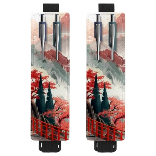 VAPOKF 2 Stück verstellbarer Gummiband-Stifthalter für Notizbuch, PU-Leder-Stifthalter, Stifteetui für Hardcover-Journals, Bücher, Planer, Ordner, Tablets - Hilltop Temple VAPOKF 2 Stück verstellbarer Gummiband-Stifthalter für Notizbuch, PU-Leder-Stifthalter, Stifteetui für Hardcover-Journals, Bücher, Planer, Ordner, Tablets - Hilltop Temple von VAPOKF