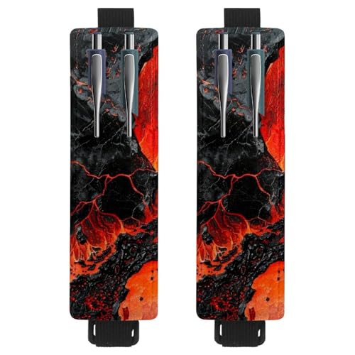 VAPOKF 2 Stück verstellbarer Gummiband-Stifthalter für Notizbuch, PU-Leder-Stifthalter, Stifteetui für Hardcover Journals, Bücher, Planer, Ordner, Tablets - Lava Magma VAPOKF 2 Stück verstellbarer Gummiband-Stifthalter für Notizbuch, PU-Leder-Stifthalter, Stifteetui für Hardcover Journals, Bücher, Planer, Ordner, Tablets - Lava Magma von VAPOKF