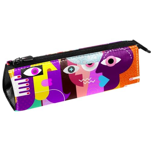 VAPOKF Abstrakte Vier Frauen Stift Tasche Schreibwaren Beutel Bleistift Tasche Kosmetiktasche Kompakte Reißverschlusstasche, multi, 5.5 ×6 ×20CM/2.2x2.4x7.9 in, Taschen-Organizer von VAPOKF