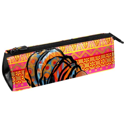 VAPOKF Afrikanische Frauen Ethnische Tribal Stift Tasche Schreibwaren Beutel Bleistift Tasche Kosmetiktasche Tasche Compact Zipper Tasche, multi, 5.5 ×6 ×20CM/2.2x2.4x7.9 in, Taschen-Organizer von VAPOKF