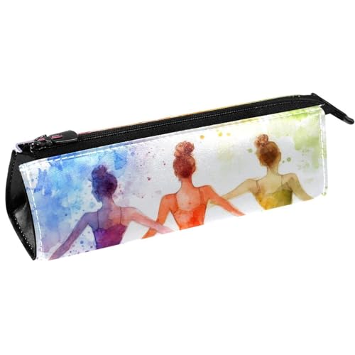 VAPOKF Aquarell-Ballett-Mädchen, Schreibwaren-Tasche, Kosmetiktasche, kompakte Reißverschlusstasche von VAPOKF