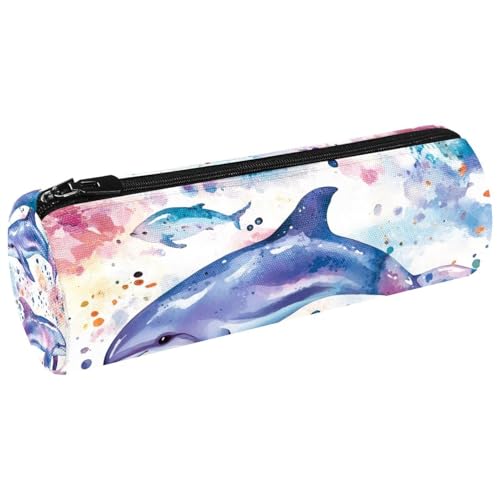 VAPOKF Aquarell-Delfin-Federmäppchen, Münzbörse, Kosmetiktasche, Make-up-Tasche für Studenten, Schreibwaren, Schule, Büro, Aufbewahrung VAPOKF Aquarell-Delfin-Federmäppchen, Münzbörse, Kosmetiktasche, Make-up-Tasche für Studenten, Schreibwaren, Schule, Büro, Aufbewahrung von VAPOKF