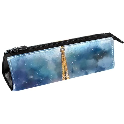 VAPOKF Aquarell-Nacht-Eiffelturm-Stifttasche, Schreibwaren-Tasche, Kosmetiktasche, kompakte Reißverschlusstasche VAPOKF Aquarell-Nacht-Eiffelturm-Stifttasche, Schreibwaren-Tasche, Kosmetiktasche, kompakte Reißverschlusstasche von VAPOKF
