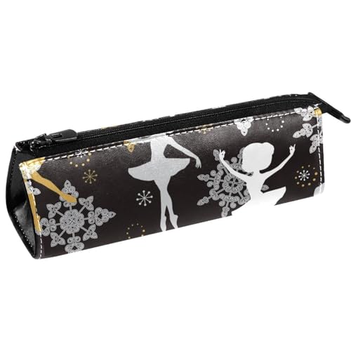 VAPOKF Ballerinas Ballett Mädchen mit Schneeflocken Stifttasche Schreibwaren Beutel Bleistift Tasche Kosmetiktasche Tasche Kompakte Reißverschlusstasche, multi, 5.5 ×6 ×20CM/2.2x2.4x7.9 in, von VAPOKF