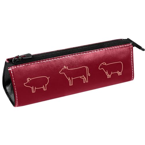 VAPOKF Bauernhof Tiere Huhn Pg Kuh Stift Tasche Schreibwaren Beutel Bleistift Tasche Kosmetiktasche Tasche Kompakte Reißverschlusstasche, multi, 5.5 ×6 ×20CM/2.2x2.4x7.9 in, Taschen-Organizer von VAPOKF