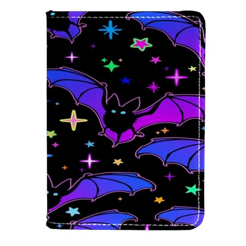 VAPOKF Bright Halloween Fledermaus und Sterne Reisepasshülle, Leder, Kartenetui, 11,5 x 16,5 cm, multi, 11.5x16.5cm/4.5x6.5 in, Vintage VAPOKF Bright Halloween Fledermaus und Sterne Reisepasshülle, Leder, Kartenetui, 11,5 x 16,5 cm, multi, 11.5x16.5cm/4.5x6.5 in, Vintage von VAPOKF