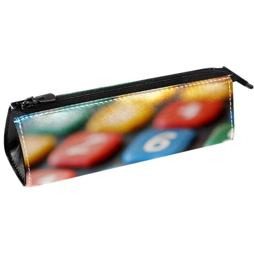 VAPOKF Bunte Buchstaben und Zahlen, Knöpfe, Stiftetasche, Schreibwaren-Tasche, Kosmetiktasche, kompakte Reißverschlusstasche von VAPOKF