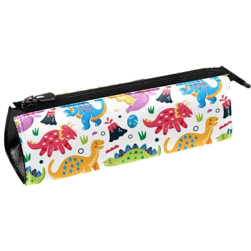 VAPOKF Bunte Cartoon Dinasaurs Stift Tasche Schreibwaren Beutel Bleistift Tasche Kosmetiktasche Tasche Kompakte Reißverschlusstasche, multi, 5.5 ×6 ×20CM/2.2x2.4x7.9 in, Taschen-Organizer von VAPOKF