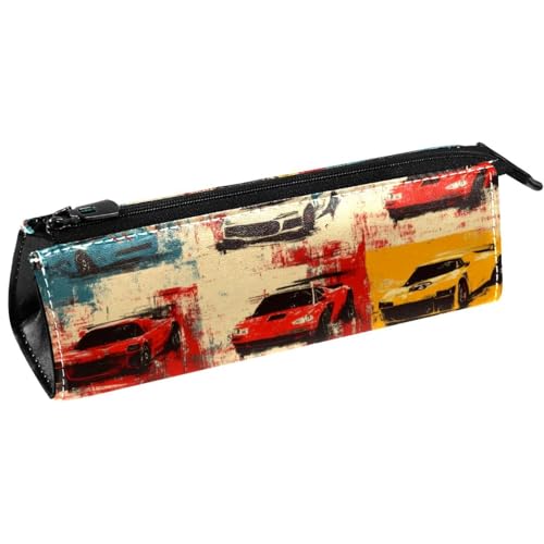 VAPOKF Buntes Federmäppchen, Motiv: Rennwagen, kariert, Schreibwaren-Tasche, Kosmetiktasche, kompakte Reißverschlusstasche VAPOKF Buntes Federmäppchen, Motiv: Rennwagen, kariert, Schreibwaren-Tasche, Kosmetiktasche, kompakte Reißverschlusstasche von VAPOKF