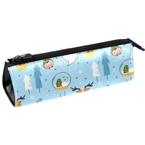 VAPOKF Cartoon Weihnachten Weihnachtsmann und Jungen Stift Tasche Schreibwaren Beutel Bleistift Tasche Kosmetiktasche Tasche Compact Zipper Tasche, multi, 5.5 ×6 ×20CM/2.2x2.4x7.9 in, von VAPOKF