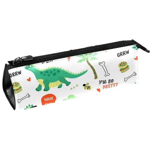 VAPOKF Coole Dinosaurier und Schildkröte Stift Tasche Schreibwaren Beutel Bleistift Tasche Kosmetiktasche Tasche Compact Zipper Tasche, multi, 5.5 ×6 ×20CM/2.2x2.4x7.9 in, Taschen-Organizer von VAPOKF