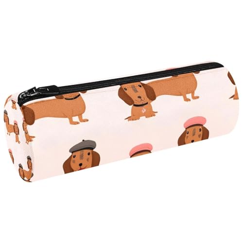 VAPOKF Dackel-Wear Baskenmütze, Federmäppchen, Münzbörse, Kosmetiktasche, Make-up-Tasche für Studenten, Schreibwaren, Schule, Büro, Aufbewahrung von VAPOKF