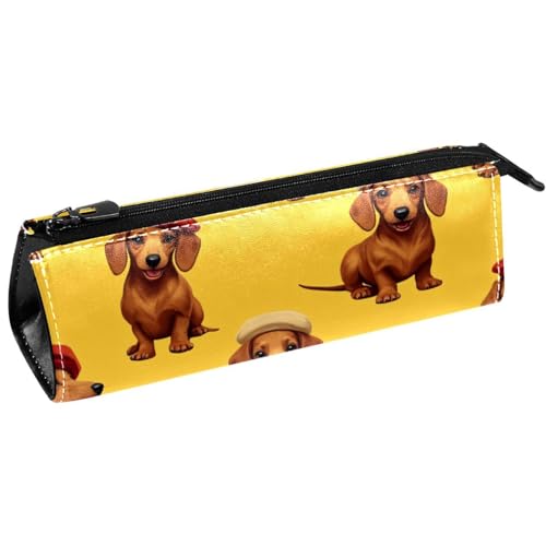 VAPOKF Dackel Wear Baskenmütze, Stifttasche, Schreibwaren-Tasche, Kosmetiktasche, kompakte Reißverschlusstasche von VAPOKF