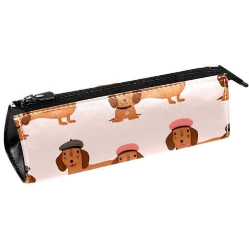VAPOKF Dackel Wear Baskenmütze, Stifttasche, Schreibwaren-Tasche, Kosmetiktasche, kompakte Reißverschlusstasche von VAPOKF