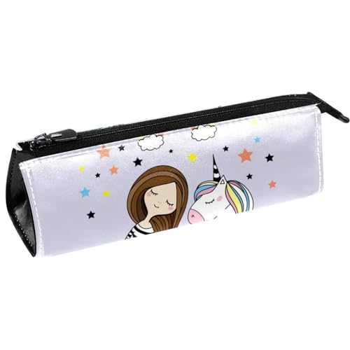 VAPOKF Einhorn und Meerjungfrau Mädchen Stift Tasche Schreibwaren Beutel Bleistift Tasche Kosmetiktasche Tasche Compact Zipper Tasche, multi, 5.5 ×6 ×20CM/2.2x2.4x7.9 in, Taschen-Organizer von VAPOKF