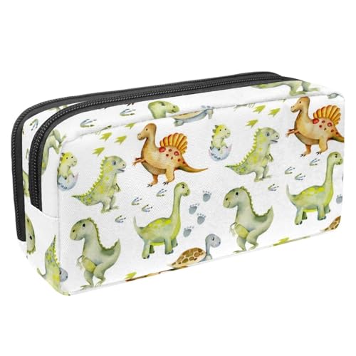 VAPOKF Federmäppchen, Federmäppchen, Schüler-Schreibwaren-Tasche für Teenager, Jungen, Mädchen, Schul- und Bürobedarf – Baby-Dinosaurier im Ei und Fußabdrücken, multi, 2.3x8.2x3.9in/6x21x10cm, von VAPOKF