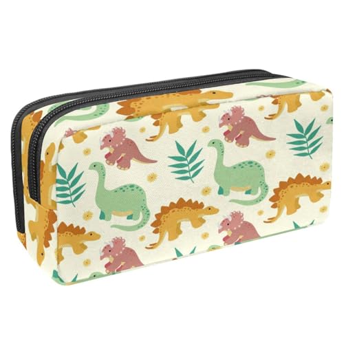 VAPOKF Federmäppchen, Federmäppchen, Schüler-Schreibwaren-Tasche für Teenager, Jungen, Mädchen, Schul- und Bürobedarf – Dinosaurier und Blumenmuster, multi, 2.3x8.2x3.9in/6x21x10cm, Taschen-Organizer von VAPOKF