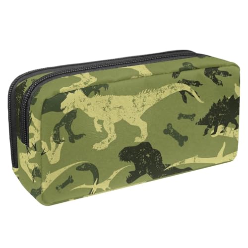VAPOKF Federmäppchen, Federmäppchen, Schüler-Schreibwaren-Tasche für Teenager, Jungen, Mädchen, Schul- und Bürobedarf – Dinosaurier und Knochenpfote, multi, 2.3x8.2x3.9in/6x21x10cm, Taschen-Organizer von VAPOKF