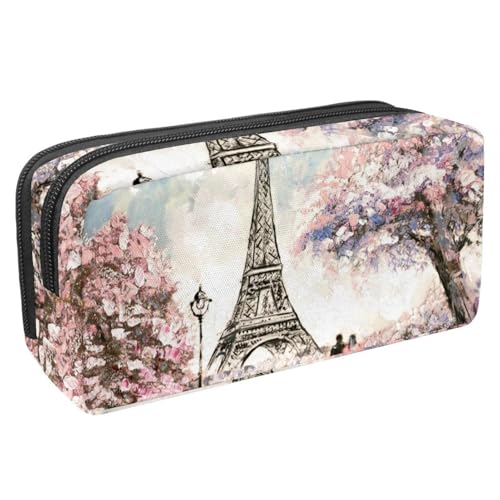 VAPOKF Federmäppchen, Federmäppchen, Schüler-Schreibwaren-Tasche für Teenager, Jungen, Mädchen, Schul- und Bürobedarf – Paris Effiel Handtuch und junges Paar, multi, 2.3x8.2x3.9in/6x21x10cm, von VAPOKF