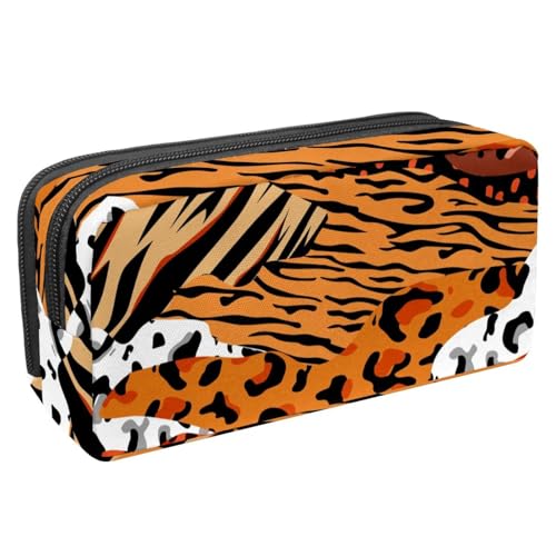 VAPOKF Federmäppchen, Federmäppchen, Schüler-Schreibwaren-Tasche für Teenager, Jungen, Mädchen, Schul- und Bürobedarf – Wildtier-Hauttextur-Patch, multi, 2.3x8.2x3.9in/6x21x10cm, Taschen-Organizer von VAPOKF