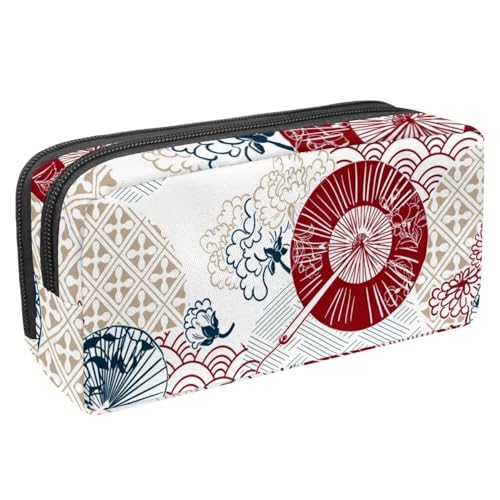 VAPOKF Federmäppchen, Federmäppchen, Schüler-Schreibwaren-Tasche für Teenager, Jungen, Mädchen, Schul- und Bürobedarf – chinesischer Traditions-Fan und Regenschirm, multi, 2.3x8.2x3.9in/6x21x10cm, von VAPOKF