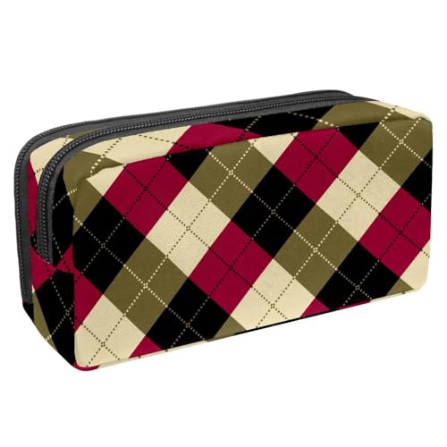 VAPOKF Federmäppchen, Federmäppchen, Schüler-Schreibwaren-Tasche für Teenager, Jungen, Mädchen, Schule, Bürobedarf, kariert, multi, 2.3x8.2x3.9in/6x21x10cm, Taschen-Organizer von VAPOKF