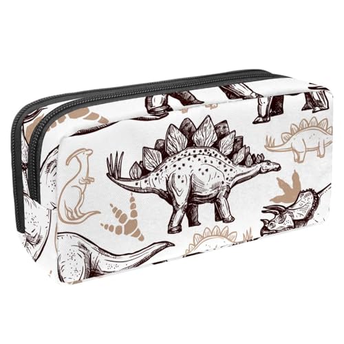VAPOKF Federmäppchen, Federmäppchen, Schüler-Schreibwaren-Tasche für Teenager, Jungen, Mädchen, Schule, Bürobedarf – Antik Retro Welt Dinosaurier, multi, 2.3x8.2x3.9in/6x21x10cm, Taschen-Organizer von VAPOKF