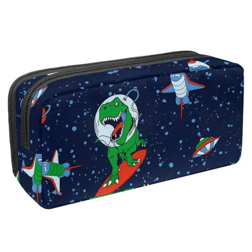 VAPOKF Federmäppchen, Federmäppchen, Schüler-Schreibwaren-Tasche für Teenager, Jungen, Mädchen, Schule, Bürobedarf – Astronauten-Dinosaurier mit Raketen, multi, 2.3x8.2x3.9in/6x21x10cm, von VAPOKF