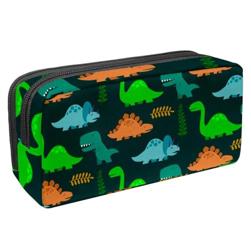 VAPOKF Federmäppchen, Federmäppchen, Schüler-Schreibwaren-Tasche für Teenager, Jungen, Mädchen, Schule, Bürobedarf – Cartoon-Dinosaurier, multi, 2.3x8.2x3.9in/6x21x10cm, Taschen-Organizer von VAPOKF
