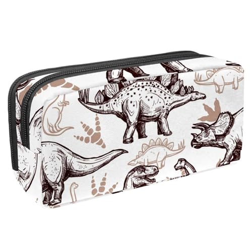 VAPOKF Federmäppchen, Federmäppchen, Schüler-Schreibwaren-Tasche für Teenager, Jungen, Mädchen, Schule, Bürobedarf – Dinosaurier, zweifarbige Kritzeleien, multi, 2.3x8.2x3.9in/6x21x10cm, von VAPOKF