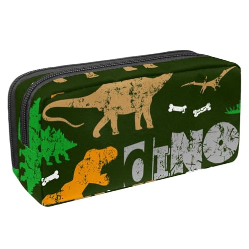 VAPOKF Federmäppchen, Federmäppchen, Schüler-Schreibwaren-Tasche für Teenager, Jungen, Mädchen, Schule, Bürobedarf – Dinosaurier-Fußabdruck-Muster, multi, 2.3x8.2x3.9in/6x21x10cm, Taschen-Organizer von VAPOKF