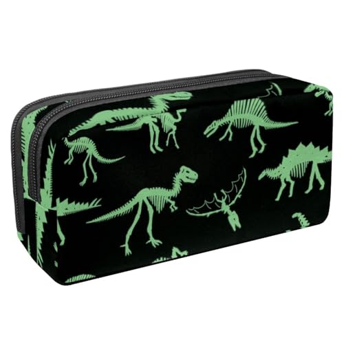 VAPOKF Federmäppchen, Federmäppchen, Schüler-Schreibwaren-Tasche für Teenager, Jungen, Mädchen, Schule, Bürobedarf – Dinosaurier-Knochen-Muster, multi, 2.3x8.2x3.9in/6x21x10cm, Taschen-Organizer von VAPOKF