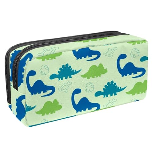 VAPOKF Federmäppchen, Federmäppchen, Schüler-Schreibwaren-Tasche für Teenager, Jungen, Mädchen, Schule, Bürobedarf – Dinosaurier-Palmenblatt und Knochen, multi, 2.3x8.2x3.9in/6x21x10cm, von VAPOKF