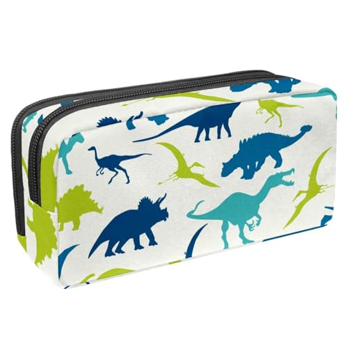 VAPOKF Federmäppchen, Federmäppchen, Schüler-Schreibwaren-Tasche für Teenager, Jungen, Mädchen, Schule, Bürobedarf – Dinosaurier-Silhouette, multi, 2.3x8.2x3.9in/6x21x10cm, Taschen-Organizer von VAPOKF