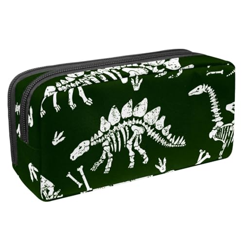 VAPOKF Federmäppchen, Federmäppchen, Schüler-Schreibwaren-Tasche für Teenager, Jungen, Mädchen, Schule, Bürobedarf – Dinosaurier-Totenkopf, multi, 2.3x8.2x3.9in/6x21x10cm, Taschen-Organizer von VAPOKF
