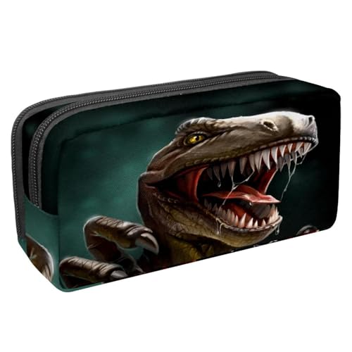 VAPOKF Federmäppchen, Federmäppchen, Schüler-Schreibwaren-Tasche für Teenager, Jungen, Mädchen, Schule, Bürobedarf – Dinosaurier mit Zähnen und Krallen, multi, 2.3x8.2x3.9in/6x21x10cm, von VAPOKF
