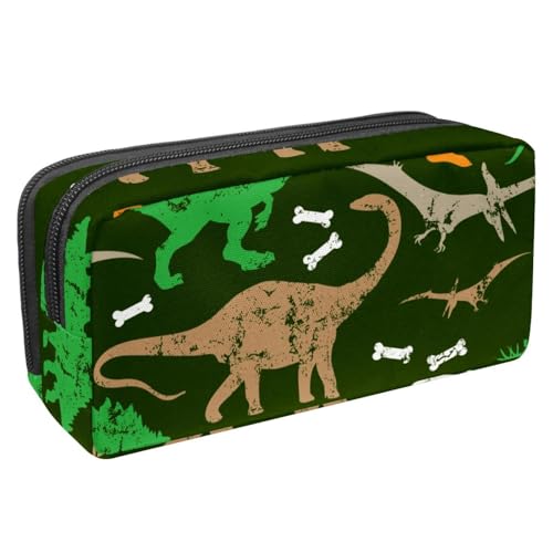 VAPOKF Federmäppchen, Federmäppchen, Schüler-Schreibwaren-Tasche für Teenager, Jungen, Mädchen, Schule, Bürobedarf – Dinosaurier und Knochen, multi, 2.3x8.2x3.9in/6x21x10cm, Taschen-Organizer von VAPOKF
