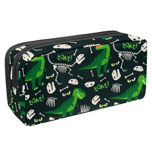 VAPOKF Federmäppchen, Federmäppchen, Schüler-Schreibwaren-Tasche für Teenager, Jungen, Mädchen, Schule, Bürobedarf – Dinosaurier und Knochen, multi, 2.3x8.2x3.9in/6x21x10cm, Taschen-Organizer von VAPOKF