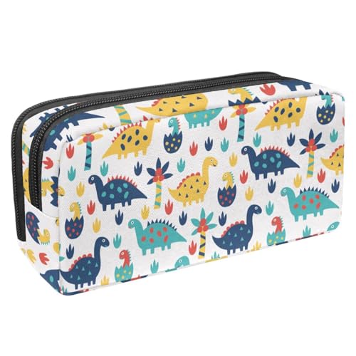 VAPOKF Federmäppchen, Federmäppchen, Schüler-Schreibwaren-Tasche für Teenager, Jungen, Mädchen, Schule, Bürobedarf – Dinosaurier und Kokosnussbaum, multi, 2.3x8.2x3.9in/6x21x10cm, Taschen-Organizer von VAPOKF
