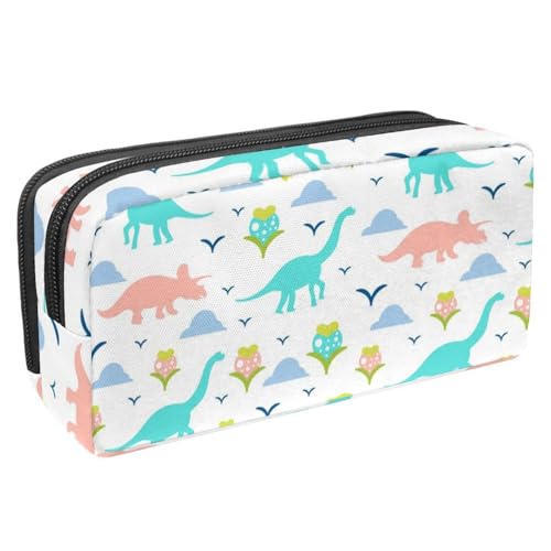 VAPOKF Federmäppchen, Federmäppchen, Schüler-Schreibwaren-Tasche für Teenager, Jungen, Mädchen, Schule, Bürobedarf – Dinosaurier und Pflanze, multi, 2.3x8.2x3.9in/6x21x10cm, Taschen-Organizer von VAPOKF