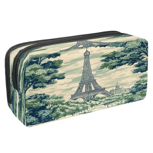 VAPOKF Federmäppchen, Federmäppchen, Schüler-Schreibwaren-Tasche für Teenager, Jungen, Mädchen, Schule, Bürobedarf – Eiffelturmbaum von VAPOKF