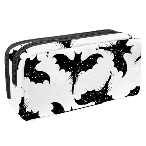 VAPOKF Federmäppchen, Federmäppchen, Schüler-Schreibwaren-Tasche für Teenager, Jungen, Mädchen, Schule, Bürobedarf – Fliegendes Halloween-Fledermaus-Monster, multi, 2.3x8.2x3.9in/6x21x10cm, von VAPOKF
