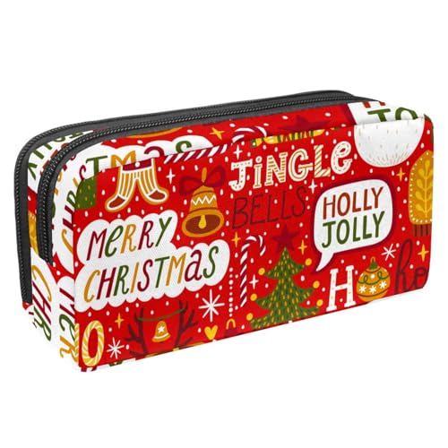 VAPOKF Federmäppchen, Federmäppchen, Schüler-Schreibwaren-Tasche für Teenager, Jungen, Mädchen, Schule, Bürobedarf – Frohe Weihnachten, multi, 2.3x8.2x3.9in/6x21x10cm, Taschen-Organizer von VAPOKF