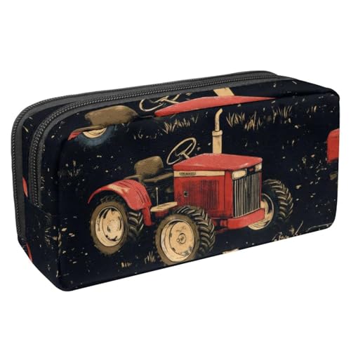 VAPOKF Federmäppchen, Federmäppchen, Schüler-Schreibwaren-Tasche für Teenager, Jungen, Mädchen, Schule, Bürobedarf – Grunge-Traktoren auf dem Bauernhof, multi, 2.3x8.2x3.9in/6x21x10cm, von VAPOKF